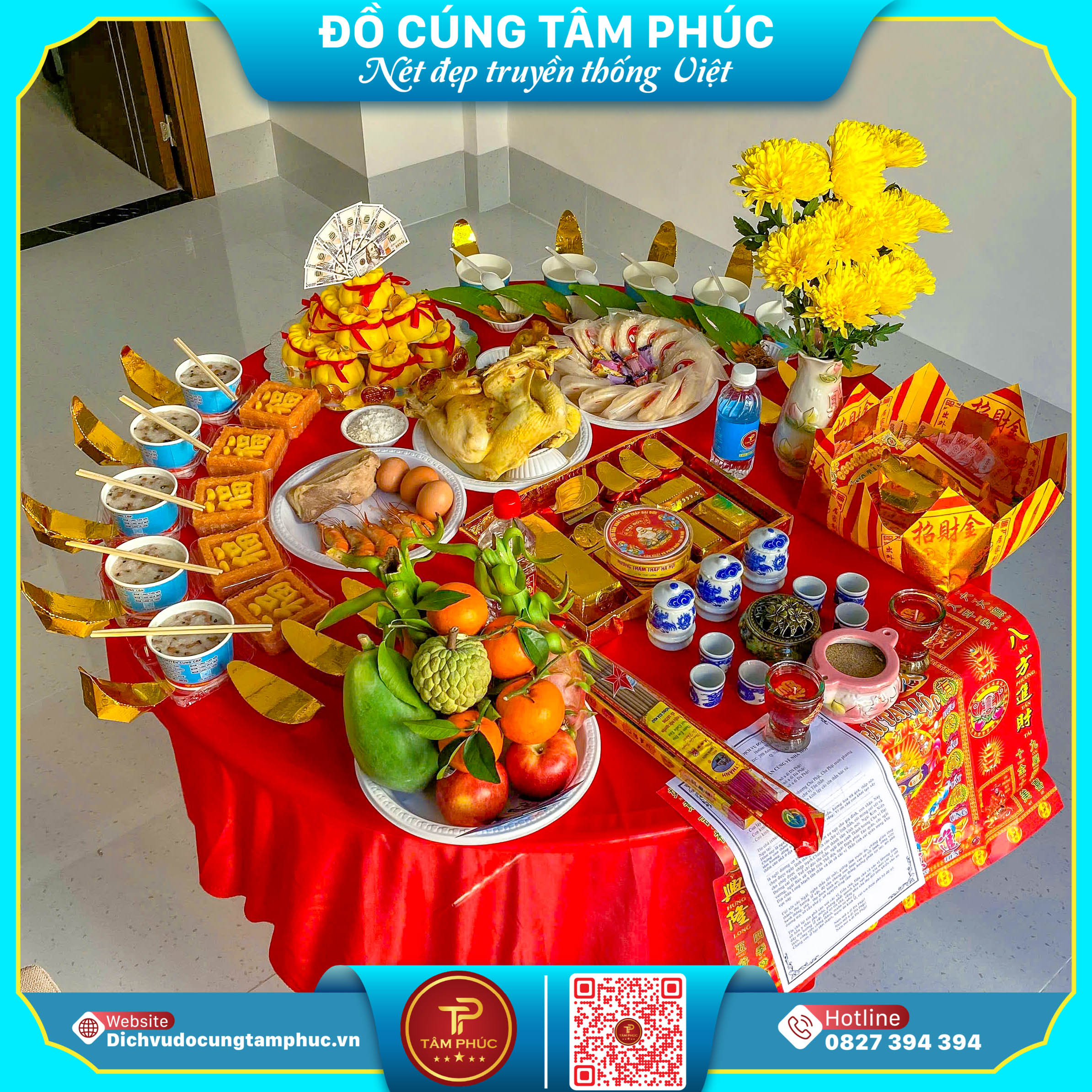 Mâm Cúng Khai Trương Trọn Gói Kèm Tháp Bánh Bao Tại Cần Thơ.